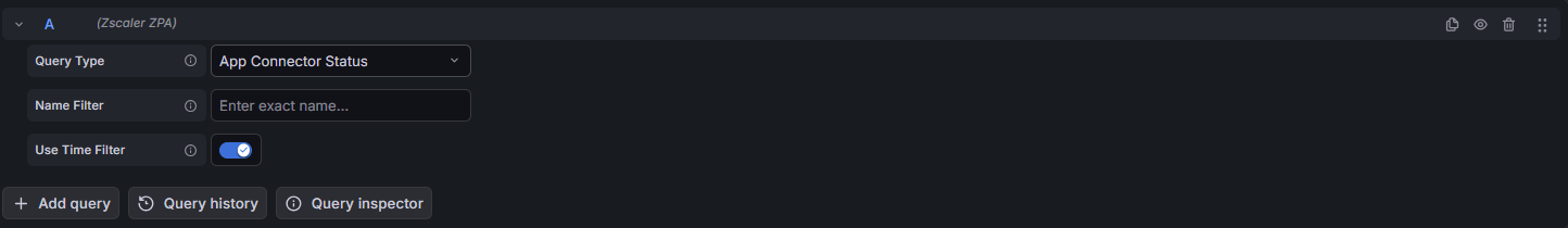 Zscaler ZPA query editor in Grafana